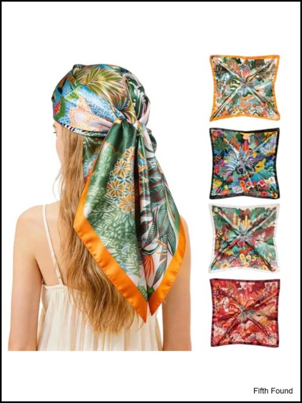 4 Pack Satin Head Scarves for Women - Silk Bandana Neck Scarf Hair Wrap Shawl